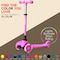 Campior Pink Mini 3-Wheel Scooter for Kids, LED Light-Up Wheels, Adjustable Handlebar, Rear Foot Brake CAMKSPNK - alternate 3