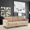 Leisuremod Lincoln Upholstered Velvet Sofa with Gold Frame, Beige LA83BG - alternate 3