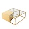 Homeroots Set of Three 37" Clear And Gold Glass And Stainless Steel Square Mirrored Bunching Coffee Tables 528845 - alternate 3