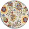 Homeroots 5' Ivory Red Green Blue And Yellow Round Floral Indoor Outdoor Area Rug 546659 - alternate 3