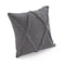 Homeroots Set of Two Dark Gray Diamond Cotton Throw Pillow With Fringe, 2PK 554568 - alternate 3