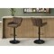 Monarch Specialties Barstool, Adjustable, Bar Height, Counter Height, Kitchen, Brown Leather Look, Black Metal, 2PK I 2329 - alternate 2