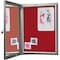 M&T Displays Enclosed Lockable Blue Felt Bulletin Showboard, 4x8.5x11 Inch Silver Aluminum 19.49x26.18 USBN1104A4X2000 - alternate 4
