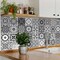 Homeroots 12" X 12" Shades of Black Mosaic Peel and Stick Removable Tiles 556421 - alternate 4
