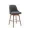 Armen Living Sicily 26in Swivel Walnut Wood Counter Stool in Gray Faux Leather LCSIBAWAGRY26 - alternate 1