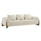 Homeroots 100" Cream Fabric Sofa With Wood Brown Legs 488842 - alternate 3