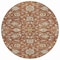 Homeroots 8' Brown Ivory And Gray Round Moroccan Washable Indoor Outdoor Area Rug 605177 - alternate 5
