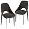 Leisuremod Amalfi Collection Fabric Modern Dining Chair in Charcoal, 2PK AC48CH2 - alternate 1