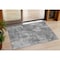 Homeroots 3' X 5' Gray And Charcoal Geometric Washable Indoor Outdoor Area Rug 594551 - alternate 1