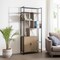 Homeroots 71" Brown Metal Eight Tier Etagere Bookcase with Two Doors 630393 - alternate 4