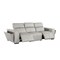Homeroots 104" Light Gray Top Grain Leather Reclining Metal USB Sofa 720389 - alternate 5