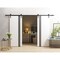 Sartodoors Double Barn Door 36 x 80 inches, Planum 0333 White Silk with Black Inserts and Frosted Glass, 13FT PLANUM0333DB-B-WS-36 - alternate 1