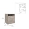 Homeroots 20" Gray Wood Two Drawer Nightstand 543662 - alternate 5