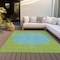 Homeroots 5' X 8' Lime Green And Blue Striped Washable Indoor Outdoor Area Rug 597176 - alternate 5