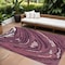 Homeroots 9' X 12' Burgundy Brick Red And Ivory Abstract Washable Indoor Outdoor Area Rug 601264 - alternate 1