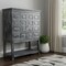 Homeroots 40in Distressed Wash Dark Gray Solid Wood Two Door Accent Cabinet 490160 - alternate 6