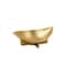 Homeroots 12" Gold Aluminum Oval Eye Shaped Centerpiece Bowl 568877 - alternate 3