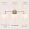 Jonathan Y Louis Parisian Globe 25" 3-Light Metal/Frosted Glass Modern Contemporary LED Vanity Light, Gold Paint JYL3536A - alternate 4