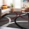 World Rug Gallery Modern Wavy Circles Design Area Rug 4 ft x 6 ft Red 377RED4X6 - alternate 3