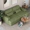Homeroots 93" Green Corduroy Modular Stainless Steel Sleeper Sofa With Toss Pillows 706812 - alternate 9
