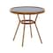 Flash Furniture Lourdes French Bistro 31.5in. Tbl, Navy and White PE Rattan, Glass Top, Bamboo Print Aluminum Frame SDA-AD641012-80-NVYWH-NAT-GG - alternate 1