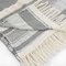 Homeroots 60" X 50" Cream Woven Cotton Herringbone Throw Blanket with Fringe 516625 - alternate 5