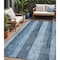 Homeroots 5' X 8' Blue And Gray Striped Washable Indoor Outdoor Area Rug 617837 - alternate 1