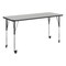 Flash Furniture Commercial Adjustable Height Rectangular Activity Table - Locking Casters-Gray XU-A2460-REC-GY-T-A-CAS-GG - alternate 1