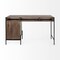 Homeroots 56" Medium Brown Wooden Writing Desk With 3 Drawers And 3 Open Shelves 380203 - alternate 7