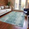 Homeroots 3' X 5' Turquoise And Ivory Abstract Washable Indoor Outdoor Area Rug 616202 - alternate 3