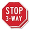 Signmission Stop 3-way, 10 inch X 10 inch, Plastic Sign, 2PK OC-P-2PACK-10-14 - alternate 1