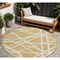 Homeroots 8' Gold And Ivory Round Geometric Washable Indoor Outdoor Area Rug 600452 - alternate 1