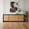 Homeroots 67in Black And Natural Solid Wood Sideboard with Four Doors 668875 - alternate 4