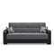 Homeroots 87" Gray And Black Microfiber Convertible Futon Sleeper Sofa And Toss Pillows With Storage 607099 - alternate 3