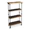 Homeroots 62" Brown Iron and Wood Three Tier Bookcase 389553 - alternate 3