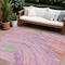 Homeroots 10' X 14' Pink Green And Teal Blue Abstract Washable Indoor Outdoor Area Rug 600251 - alternate 1