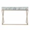 Homeroots 45" White and Bronze Glass Writing Desk With Two Drawers 402028 - alternate 1