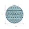 Homeroots 8' Teal Blue And Ivory Round Geometric Washable Indoor Outdoor Area Rug 613809 - alternate 4