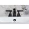 Kingston Brass Widespread Bathroom Faucet with Knurled Handle and Brass Pop-Up, Matte Black KS4940KNL - alternate 3