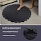 Lavish Home Bathroom Rugs 2 Woven Cotton Bath Mat Set for Boho Decor Round Rugs for Shower, Tub, Toilet, Vanity HT-BATH4-BLK - alternate 2