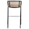 Leisuremod Ervilla Wicker Bar Stool with Fabric Seat and Black Powder Coated Steel Frame, Black EBBL-31BL - alternate 3