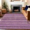 Homeroots 3' X 5' Plum And Lilac Striped Washable Indoor Outdoor Area Rug 615356 - alternate 4