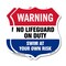Signmission Pool Warning Shield Sign No Lifeguard On, 6 inch X 6 inch, Plastic Sign, 2PK SHI-P-2PACK-6-432 - alternate 1