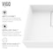 Vigo Bryant Modern White Matte Stone 17 in. L x 13 in. W x 5 in. H Rectangular Vessel Bathroom Sink VG04024 - alternate 2