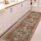 Jonathan Y Sersi Ornate Large Medallion Border Non-Slip Machine-Washable Green/Brown 2 ft. x 8 ft. Runner Rug WSH505D-28 - alternate 4