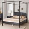 Baxton Studio Marisela Canopy Bed with Synthetic Rattan Headboard, Queen 260-14378-ZORO - alternate 2