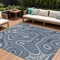 Homeroots 8' X 10' Blue And Ivory Geometric Washable Indoor Outdoor Area Rug 631380 - alternate 1