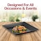 Smarty Had A Party 12" x 12" Black Square with Groove Rim Plastic Serving Trays (24 Trays), 24PK 7905-CASE - alternate 5