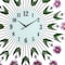 Homeroots 27" Purple Green And White Metal and Glass Silent Analog Floral Round Wall Clock 626534 - alternate 2