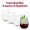 Smarty Had A Party 12 oz. Clear Elegant Stemless Plastic Wine Glasses (64 Glasses), 64PK 03712-CASE - alternate 6
